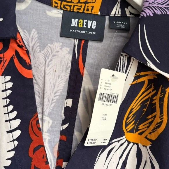 NWT Anthropologie Maeve Short-Sleeve Linen Tie-Waist Midi Dress XS - Picture 14 of 17